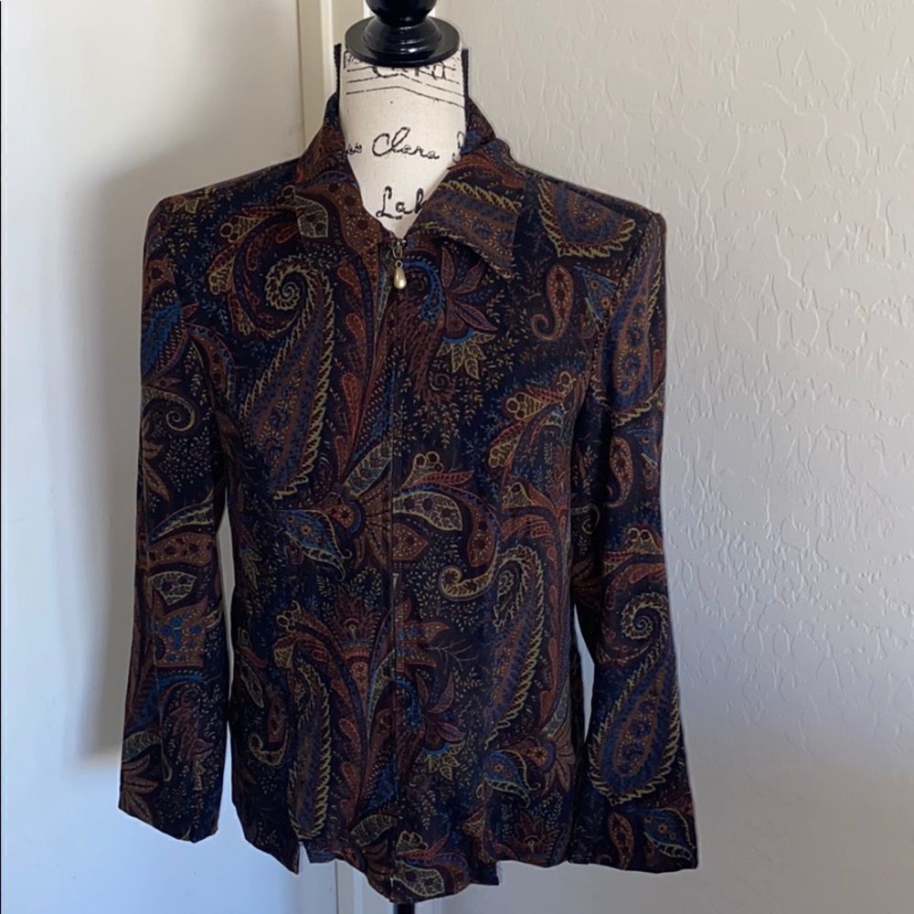 Notations Paisley Print Design Boho Style Jacket Casual Hippie
